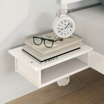 vidaXL Cadre de lit avec tables de chevet Blanc Bois massif en pin