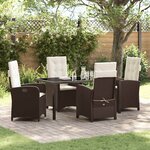 vidaXL Ensemble de salle à manger pour jardin 5 Pièces Marron polyrotin