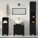 vidaXL Ensemble de mobilier de salle de bain 3 Pièces Chêne noir