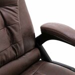vidaXL Chaise de bureau de massage marron foncé similicuir daim