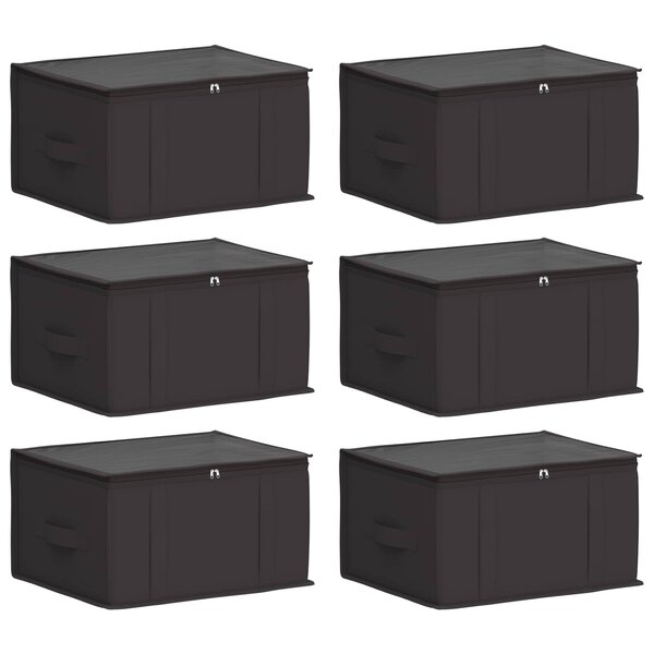 vidaXL Boîte de rangement avec fenêtre transparente 6 Pièces Anthracite