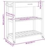 vidaXL Chariot de cuisine Uni Noir 88 5 x 40 x 84 cm