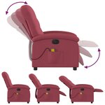 vidaXL Fauteuil de massage inclinable électrique Rouge bordeaux Tissu