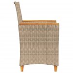 vidaXL Chaises de jardin coussins lot de 2 beige résine tressée bois