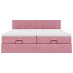 vidaXL Cadre de lit ottoman avec matelas rose 160x200 cm velours