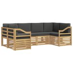 vidaXL Ensemble de canapé d'angle 6 Pièces Blanc et anthracite