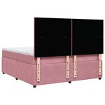 vidaXL Sommier à lattes de lit avec matelas Rose 180x200 cm Velours