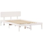 vidaXL Cadre de lit Blanc 135 x 190 cm Bois massif en pin