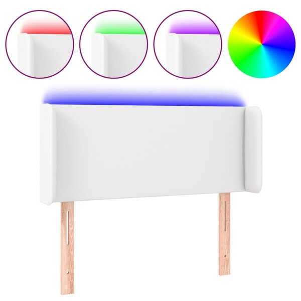 vidaXL Tête de lit à LED Blanc 83x16x78/88 cm Similicuir
