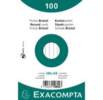 Paquet de 100 Fiches BRISTOL BLANC TRAVERS 100/150 S/F x 20 EXACOMPTA