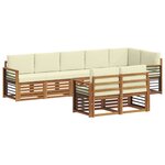 vidaXL Ensemble de canapés d'extérieur 8 pc Naturel et Crème Polyester