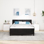 Lit Box Spring avec Matelas Noir 140x190 cm Velours