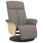 vidaXL Fauteuil inclinable avec repose-pieds taupe tissu