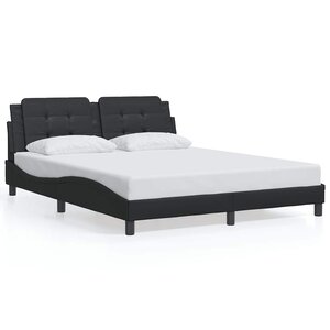 vidaXL Cadre de lit sans matelas Zadar noir 160x200 cm similicuir