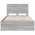 vidaXL Cadre de lit Gris Sonoma 120 x 190 cm Bois de pin massif