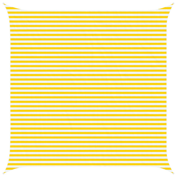 vidaXL Voile d'ombre Jaune et blanc 5 x 5 m 100   polyester Oxford