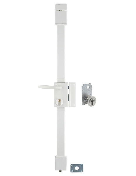 THIRARD - Serrure en applique Targa A2P* à tirage pour entrée  droite  3pts  Transit2 30x65mm  axe 45mm  blanc  4 clés - THIRARD