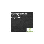 Toile brise-vue haute densité grise 2 x 10 m