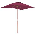 vidaXL Parasol d'extérieur avec mât en bois 150x200 cm rouge bordeaux