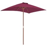 vidaXL Parasol avec mât en bois 150 x 200 cm Bordeaux