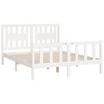 vidaXL Cadre de lit avec tête de lit blanc bois pin massif 160x200 cm
