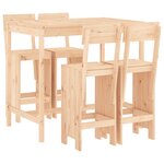 vidaXL Ensemble de bar de jardin 5 Pièces bois de pin massif