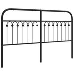 vidaXL Tête de lit métal noir 150 cm
