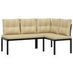 vidaXL Salon de jardin avec coussins 6 Pièces noir acier enduit de poudre