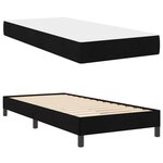 vidaXL Lit à ressorts avec matelas Noir 90 x 200 cm tissu