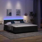 vidaXL Lit à ressorts avec matelas avec LED Noir 180 x 200 cm tissu