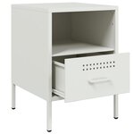 vidaXL Table de chevet blanc 36x39x50 5 cm acier laminé à froid