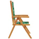 vidaXL Chaises inclinables de jardin lot de 4 vert tissu bois massif