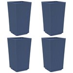 vidaXL Jardinières 4 Pièces bleu gris 32 5x32 5x57 cm PP