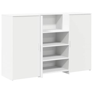 vidaXL Bureau de réception blanc 155x50x103 5 cm bois d'ingénierie