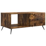 vidaXL Table basse Chêne fumé 90 x 50 x 40 cm Bois d'ingénierie