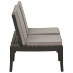 vidaXL Banc de salon de jardin avec coussin Plastique Gris