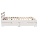 vidaXL Cadre de lit avec tiroir Blanc 150 x 200 cm Bois de pin massif