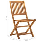 vidaXL Chaises pliables d'extérieur 4 Pièces Bois d'acacia solide