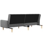 vidaXL Canapé-lit à 2 places gris clair tissu