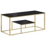 vidaXL Table basse doré acier inoxydable et verre trempé