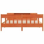vidaXL Lit bibliothèque sans matelas cire marron 200x200 cm pin massif