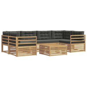 vidaXL Ensemble de canapés d'extérieur 7 Pièces Blanc et anthracite
