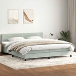 vidaXL Sommier à lattes de lit et matelas et LED gris clair 180x210cm velours