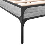 vidaXL Cadre de lit sonoma gris 120x190 cm bois d'ingénierie et métal