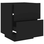vidaXL Armoire de chevet avec lumières LED noir bois d'ingénierie
