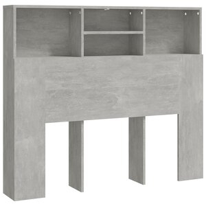 vidaXL Armoire de tête de lit Gris béton 120x19x103 5 cm