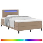 vidaXL Lit à ressorts avec matelas Cappuccino 120 x 190 cm Simili cuir