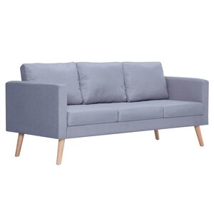 vidaXL Canapé à 3 places Tissu Gris clair