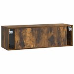 vidaXL Meuble TV mural Chêne fumé 98 x 31 x 30 cm Bois d'ingénierie