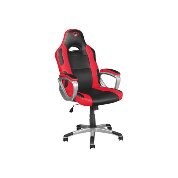 TRUST Gaming GXT 705 Ryon Gaming Chaise ergonomique accoudoirs en forme d'anneau pivotant cuir polyuréthane noir, rouge